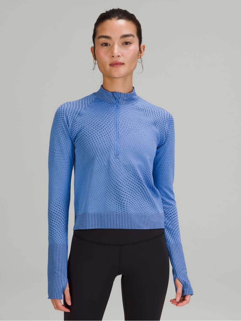 Lululemon Rest Less Cropped Half-Zip
Grid Warp Blue Nile / Night Sea